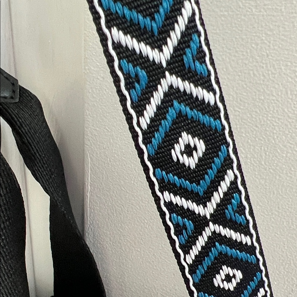 Kipling Black Crossbody Bag with Patterned Strap - Picture 4 of 10